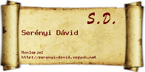 Serényi Dávid névjegykártya
